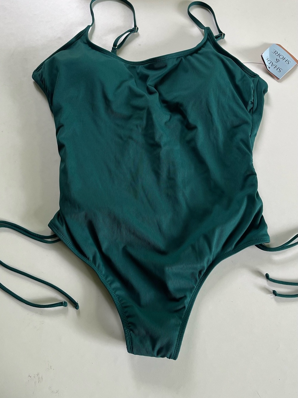 Shade & Shore One-Piece Side Tie Emerald Swimsuit